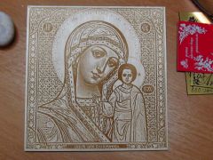 Гравировка на фанере, икона